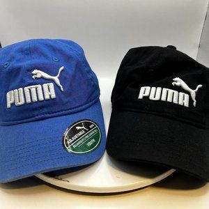 Lot of 2 Puma black and blue hat cap youth!